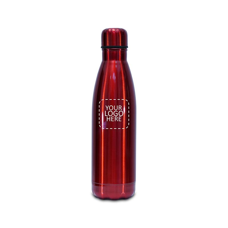 Double Walled Vacuum Insulated Thermal Bottle Red with Logo